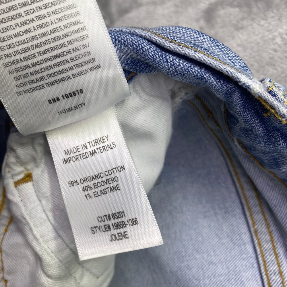 Citizens of Humanity Jolene High Rise Slim Straight Jeans Blue Sz 30 Grunge - Picture 9 of 11